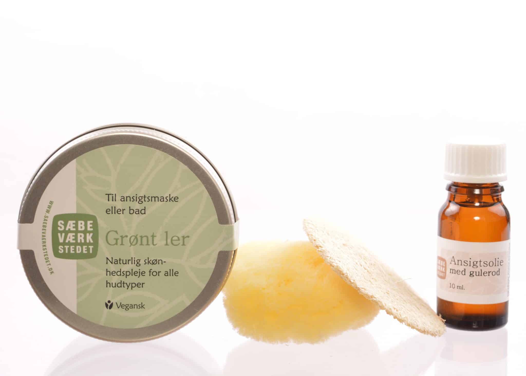 Indhold af gaveposen Hold Masken med grønt ler